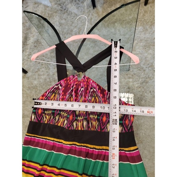 Emma & Michelle Women's Multicolor Halter Neck Sleeveless Long Maxi Dress Size M - Picture 9 of 10